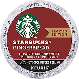 Starbucks Coffee, Ground, Gingerbread, Limited Edition, K-Cup Pods - 10 pack, 0.37 oz pods